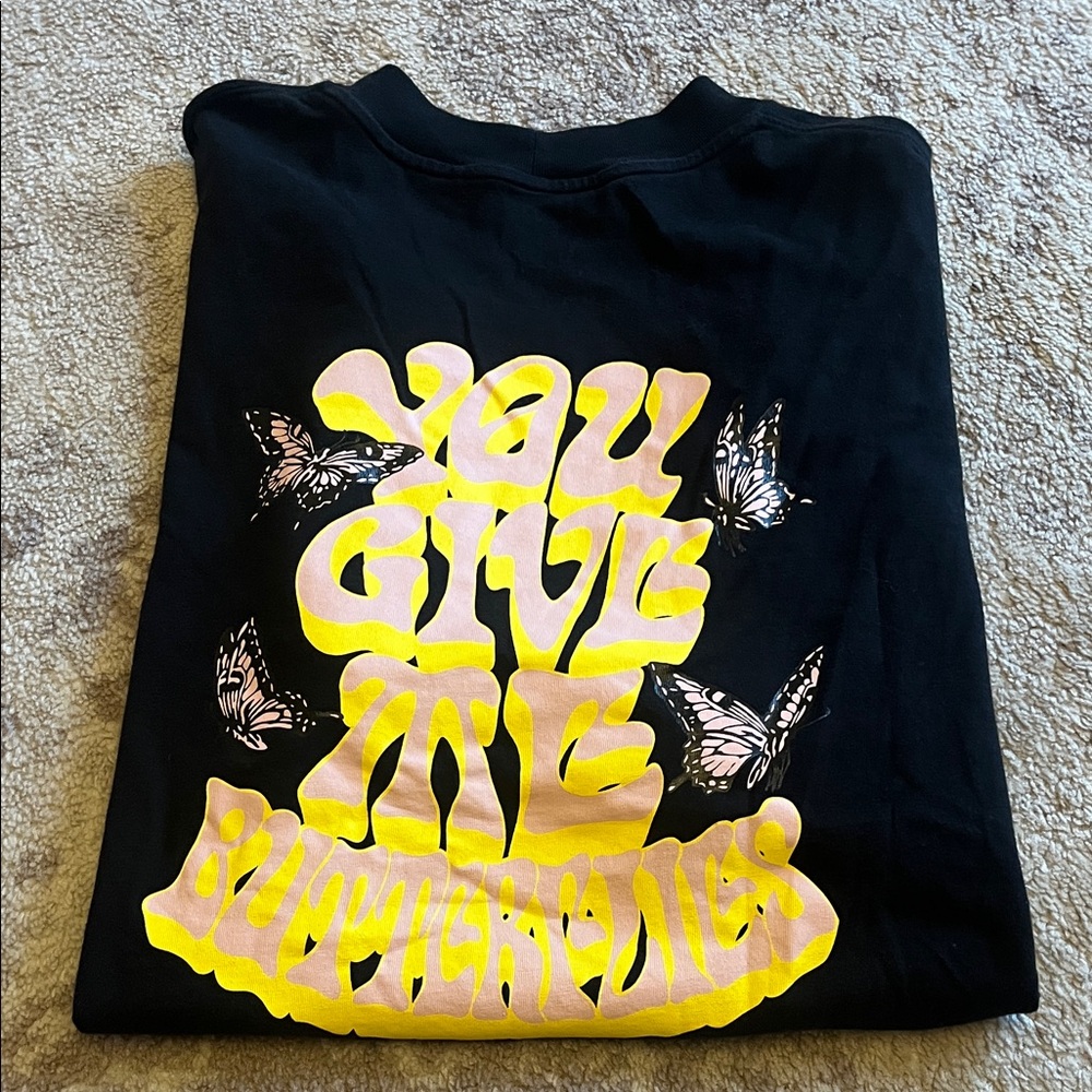 Black T-shirt with Yellow Graphic